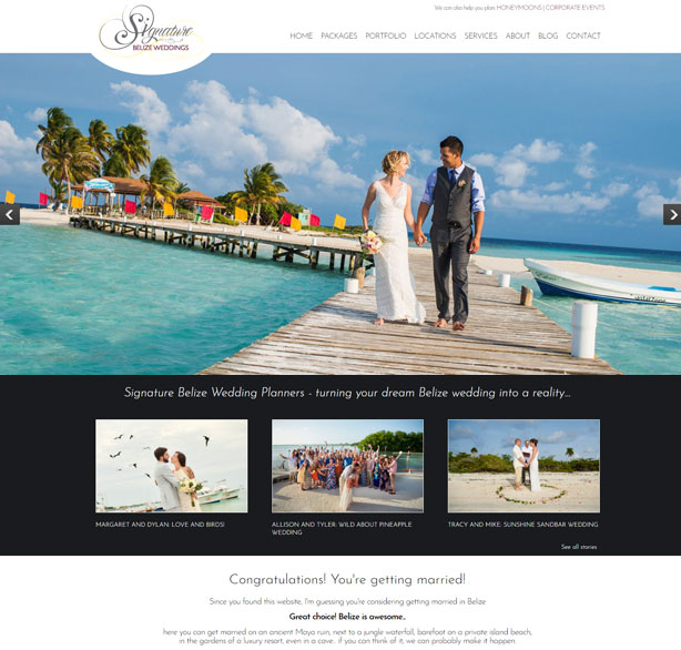 Belize website design - weddings