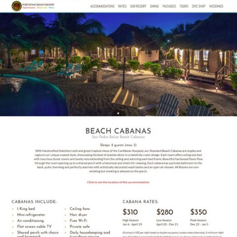 Belize website design - Portofino