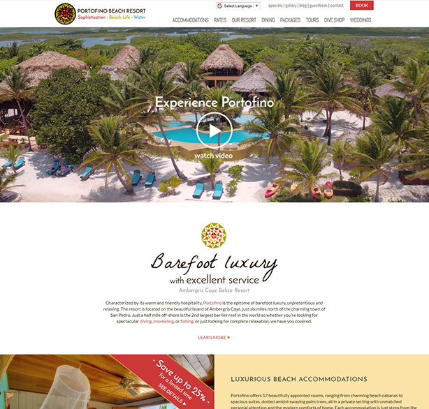 Belize website design - Portofino