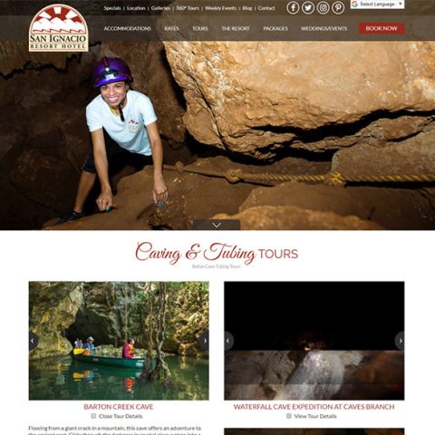 Belize website design - San Ignacio Resort Hotel